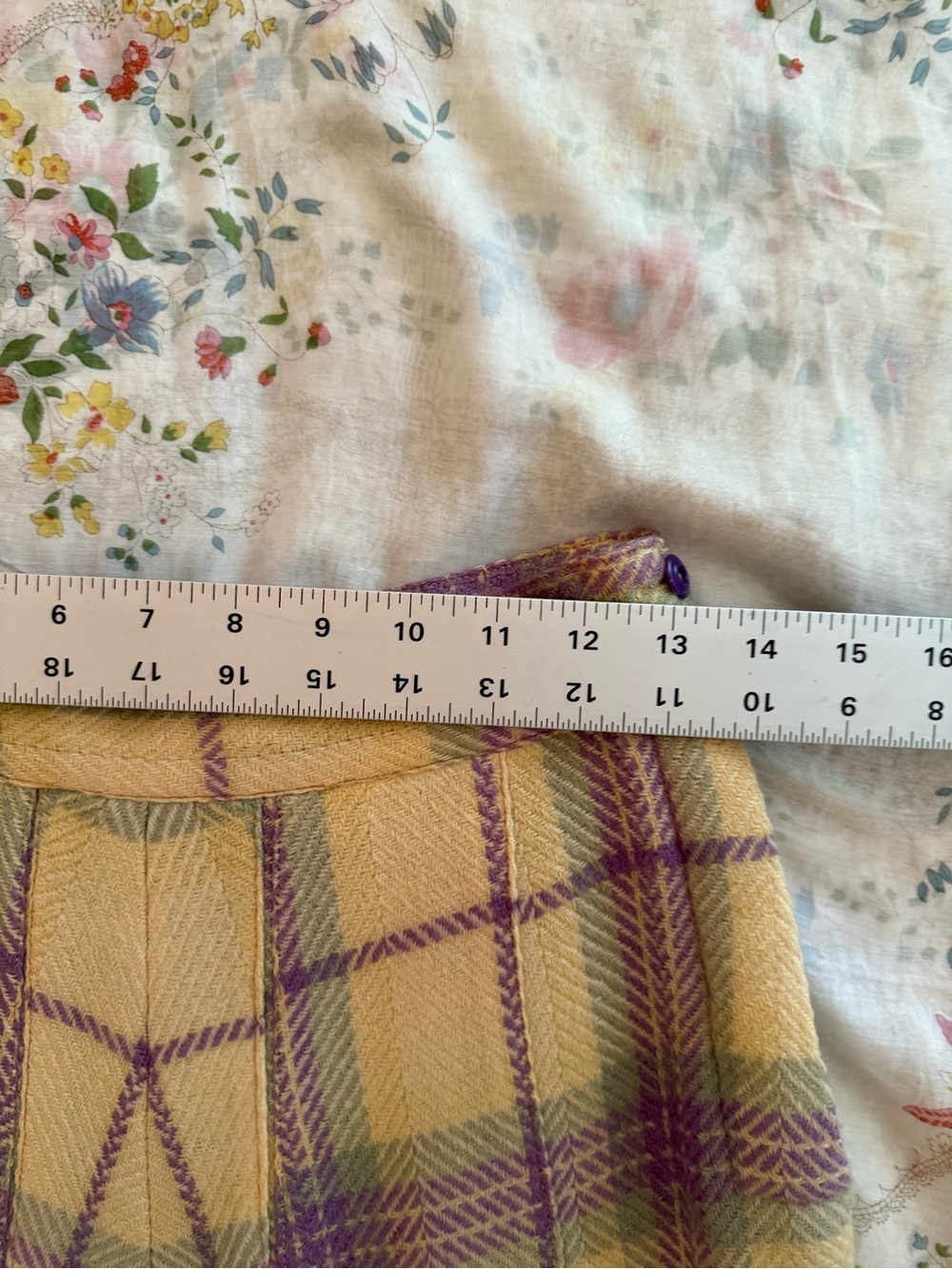 Vintage 1950s Plaid Pleated Midi Skirt Small - Picture 9 of 14